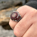 925k Silver Men Ottoman Style Ruby Stone Ring