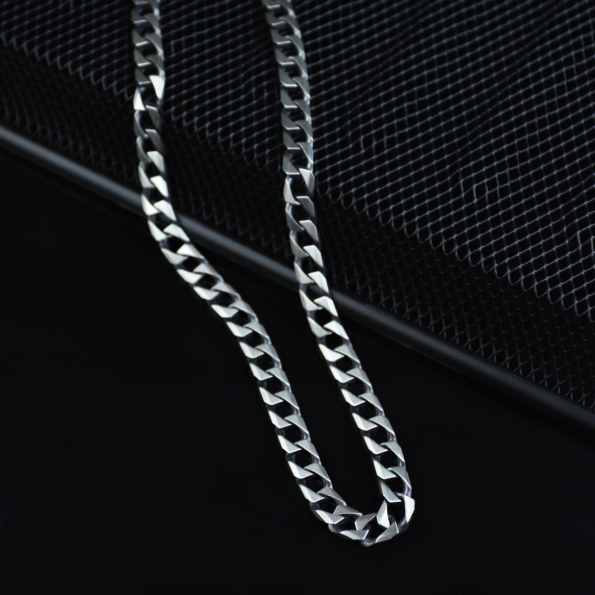 925 Sterling Silver 8mm Oxidized Cuban Link Chain Necklace for Men
