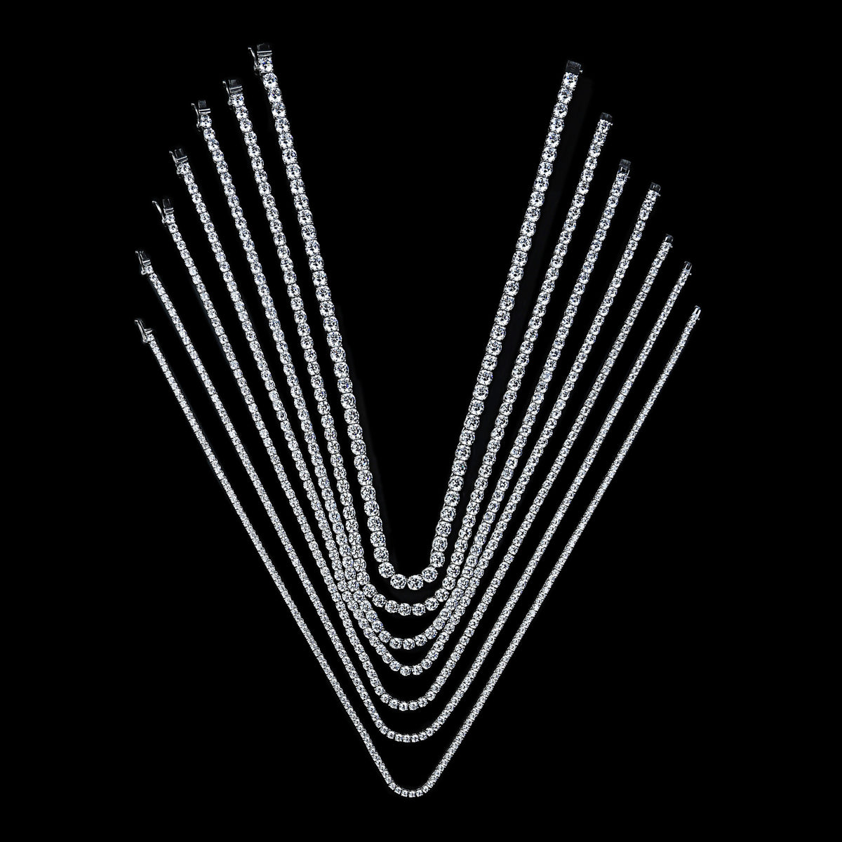 925 Sterling Silver VVS Moissanite Tennis Chain Necklace
