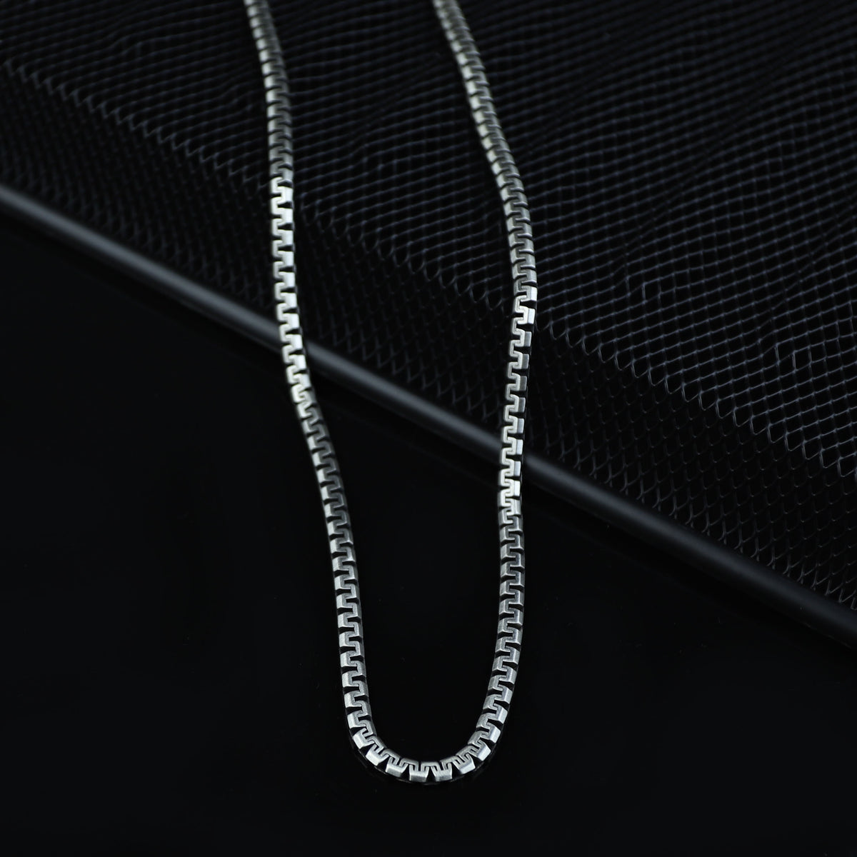 925 Sterling Silver 5mm Greek Meander Chain Necklace