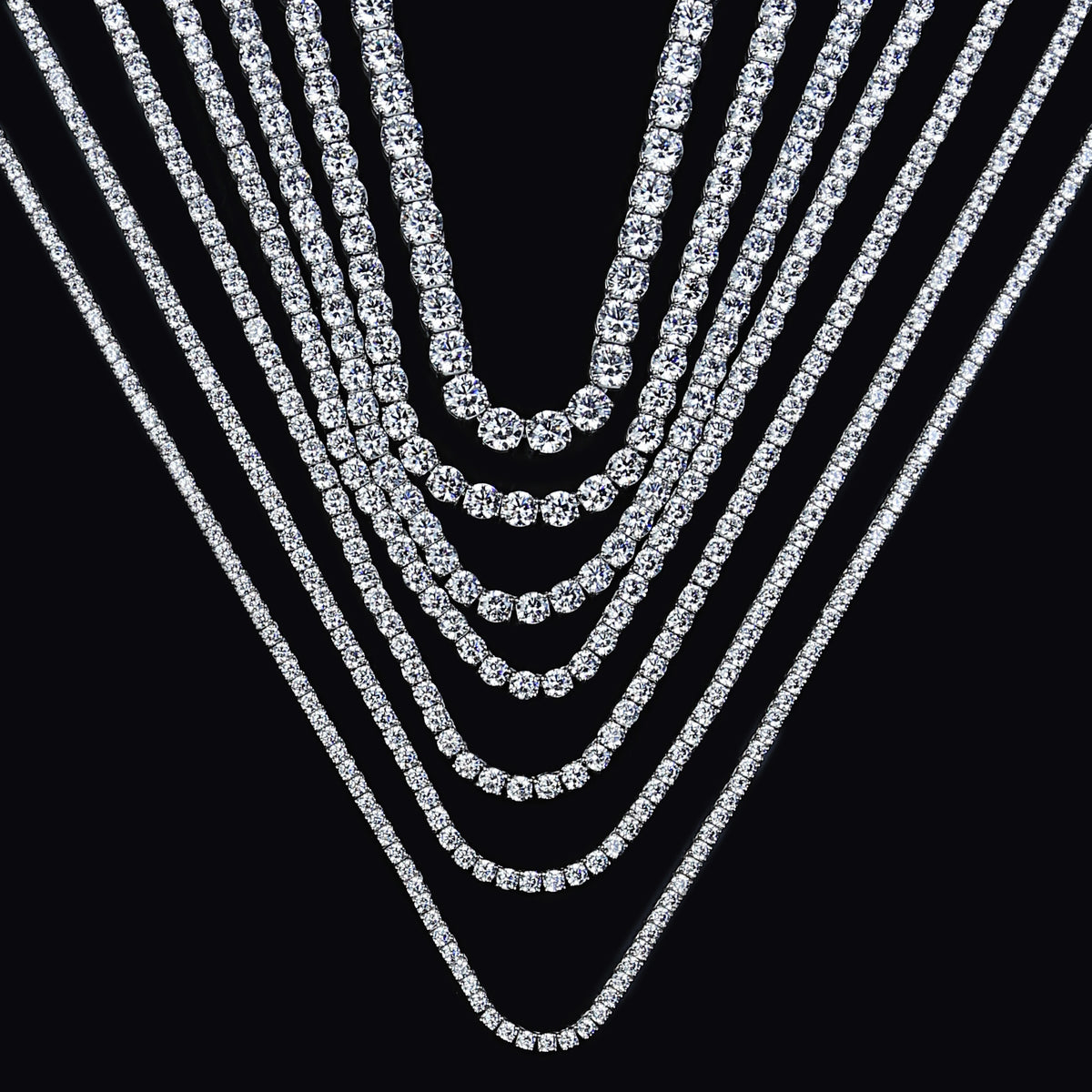 925 Sterling Silver VVS Moissanite Tennis Chain Necklace
