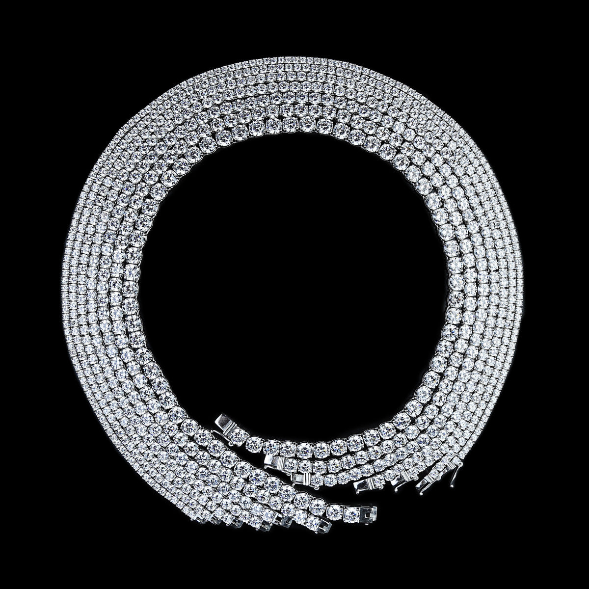 925 Sterling Silver VVS Moissanite Tennis Chain Necklace