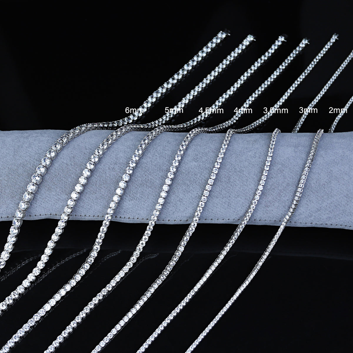 925 Sterling Silver VVS Moissanite Tennis Chain Necklace