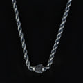 925 Sterling Silver 5mm Oxidized Rope Chain Necklace for Men