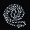 925 Sterling Silver 5mm Oxidized Rope Chain Necklace for Men