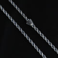 925 Sterling Silver 5mm Oxidized Rope Chain Necklace for Men