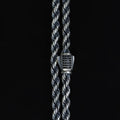 925 Sterling Silver 5mm Oxidized Rope Chain Necklace for Men