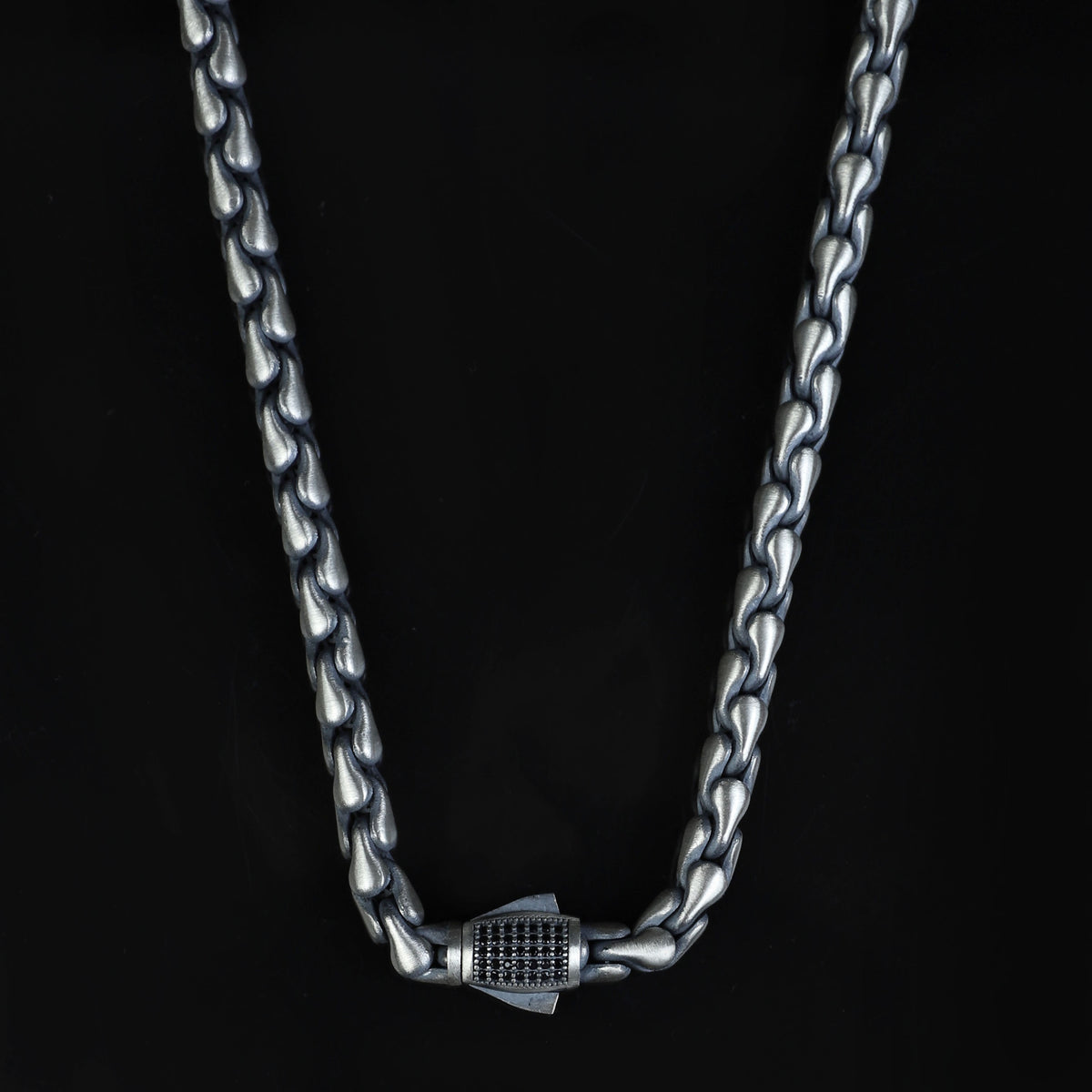 925 Sterling Silver 5mm Oxidized Chain Necklace for Men