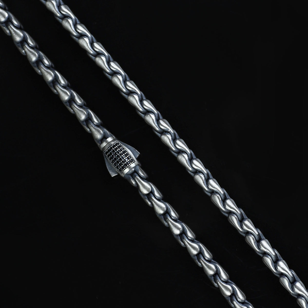 925 Sterling Silver 5mm Oxidized Chain Necklace for Men