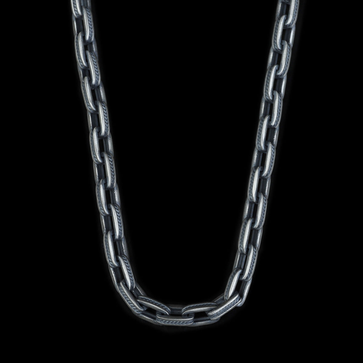 925 Sterling Silver Oxidized Gothic Chain Necklace for Men