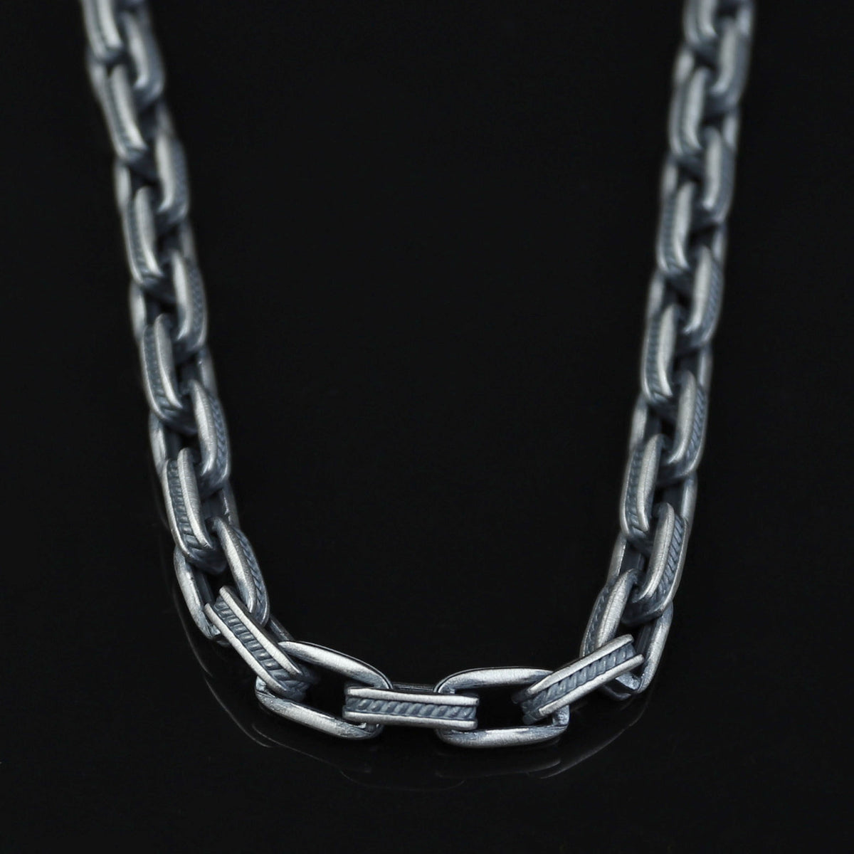 925 Sterling Silver Oxidized Gothic Chain Necklace for Men