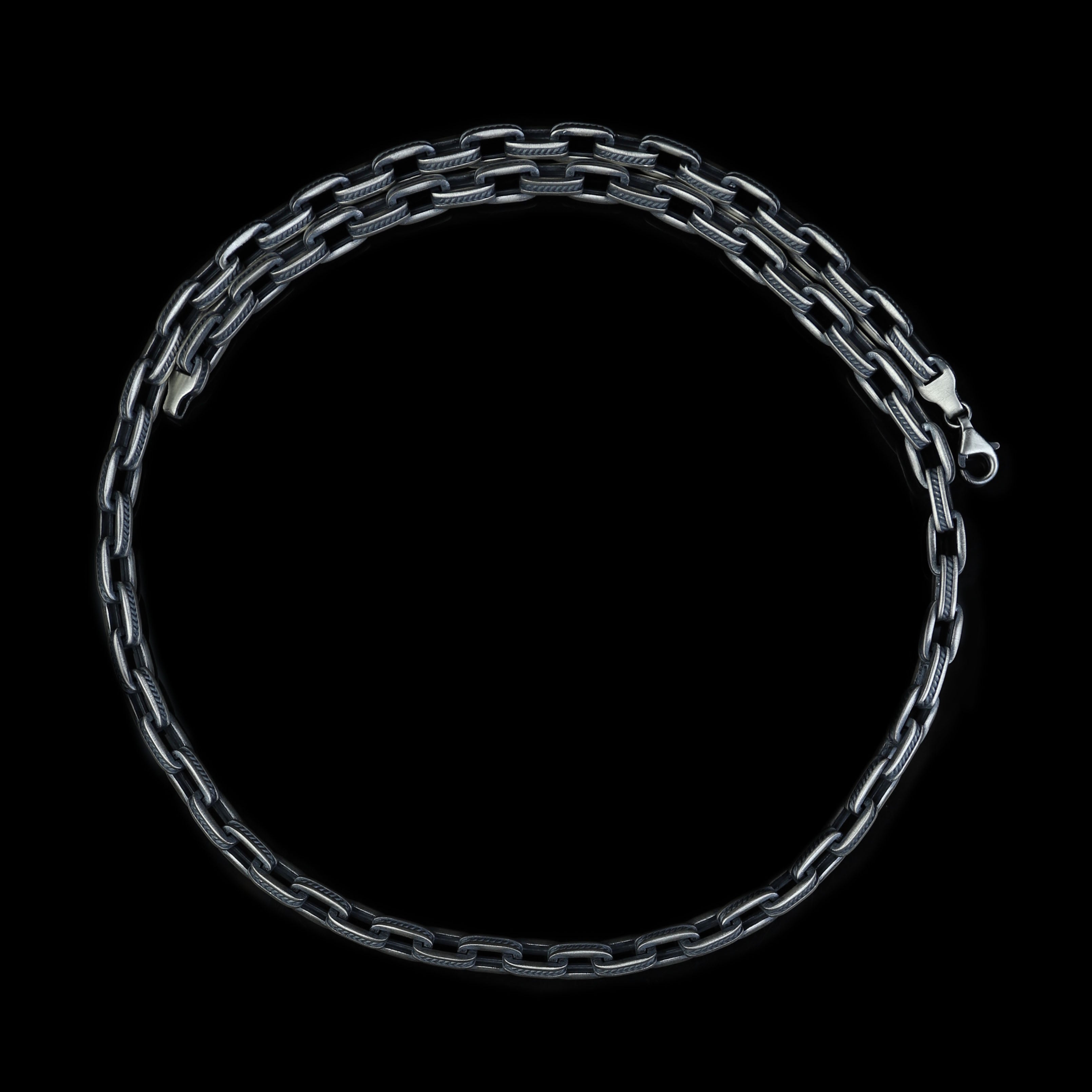 925 Sterling Silver Oxidized Gothic Chain Necklace for Men