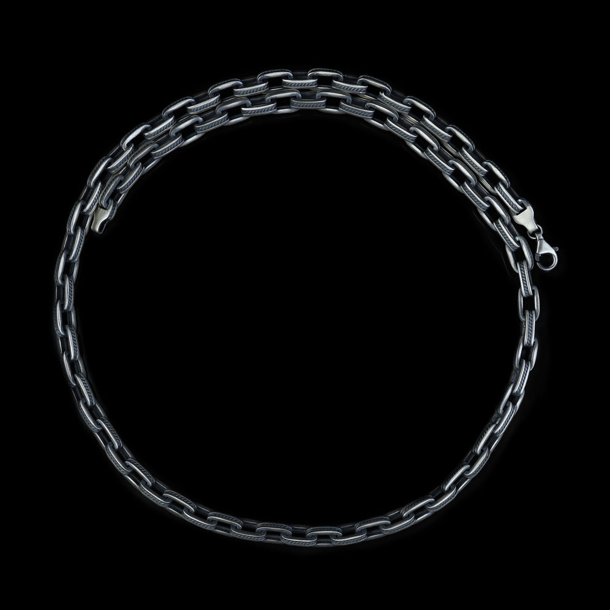 925 Sterling Silver Oxidized Gothic Chain Necklace for Men