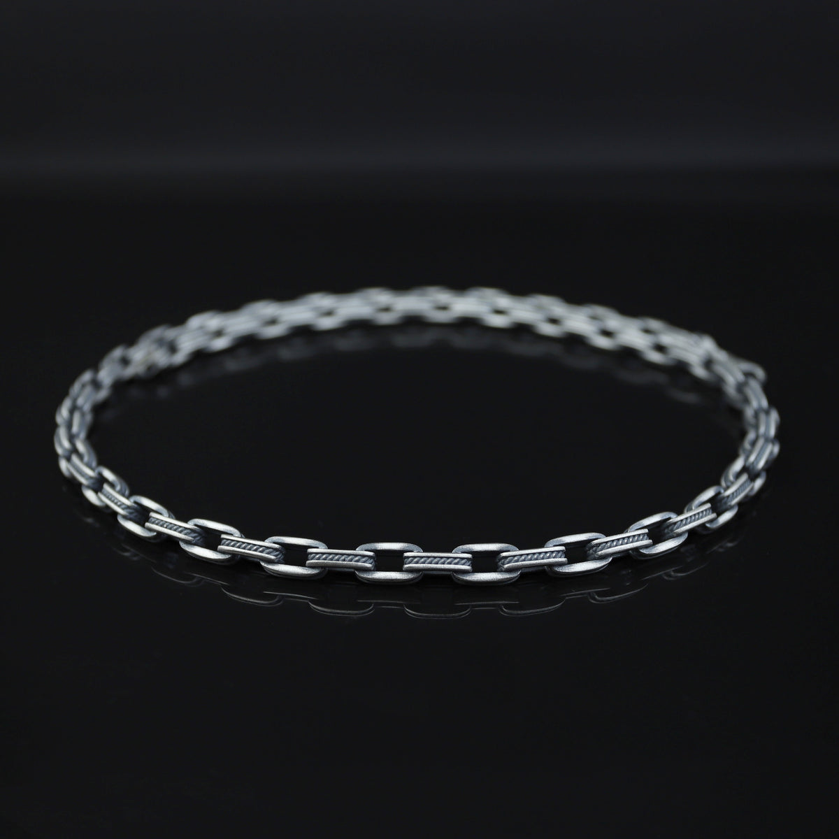 925 Sterling Silver Oxidized Gothic Chain Necklace for Men