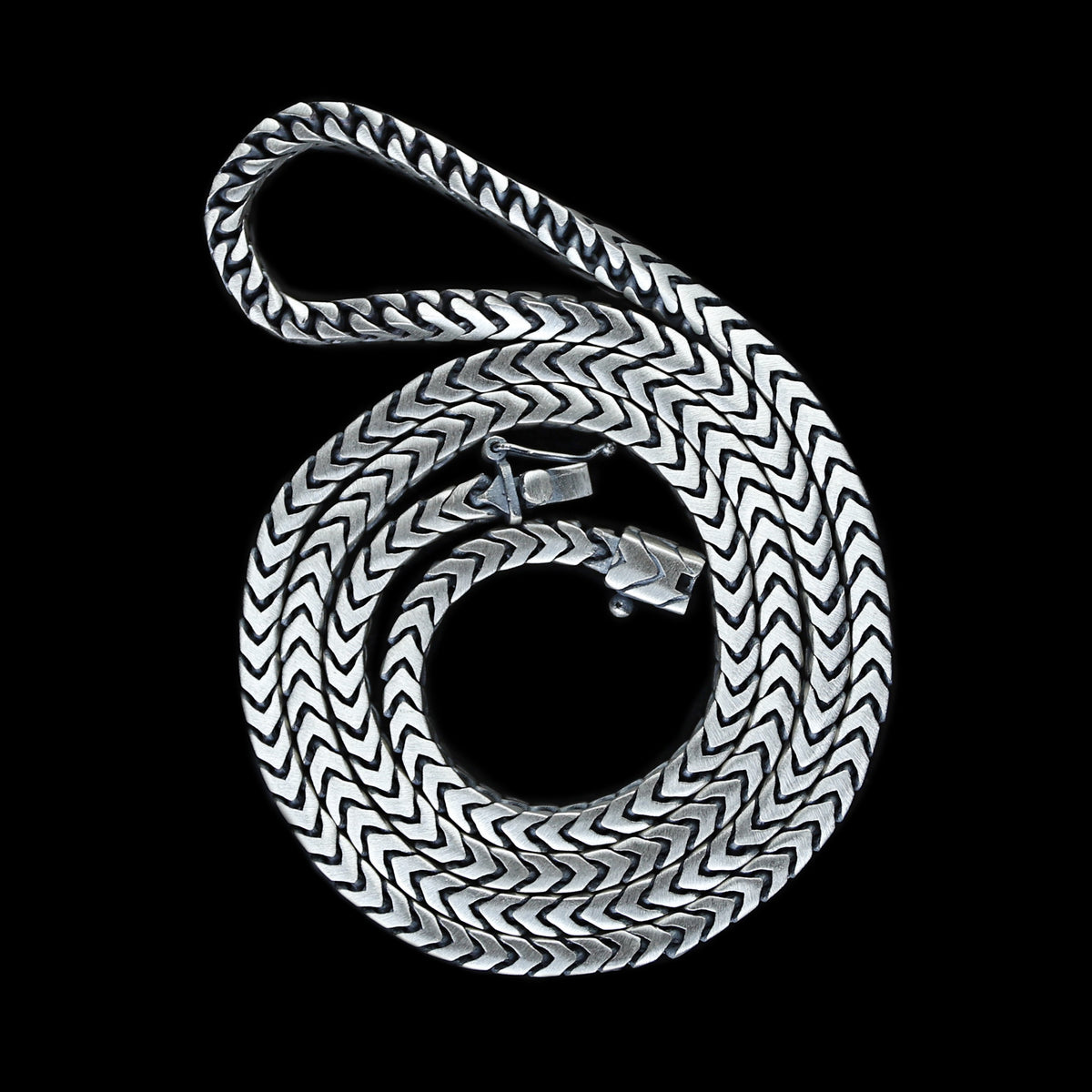 Men 925 Silver Handmade 5mm Franco Chain Necklace