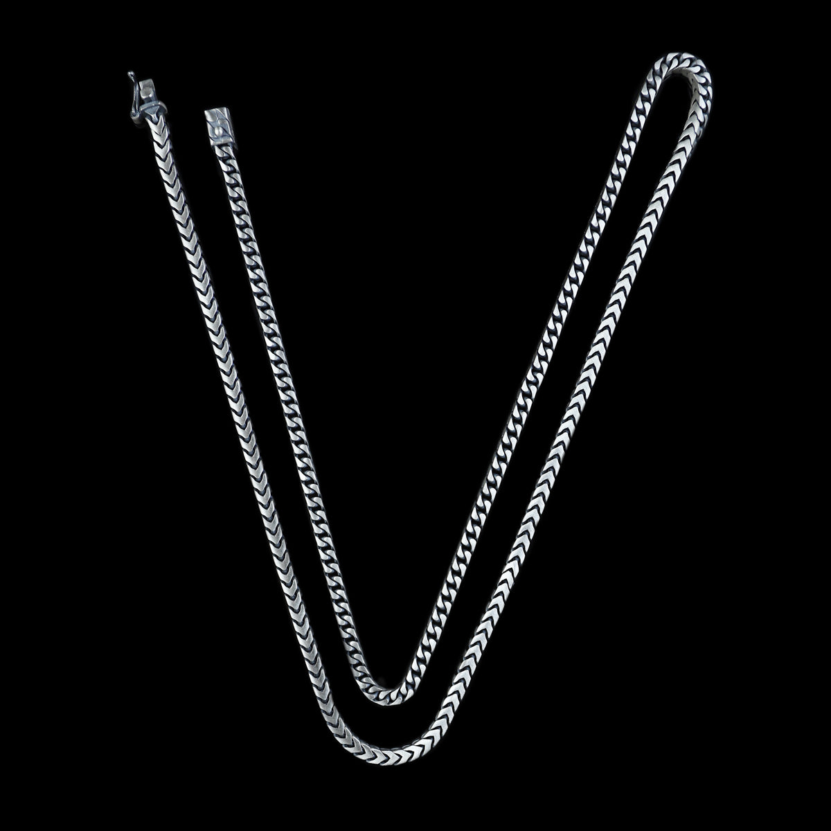 Men 925 Silver Handmade 5mm Franco Chain Necklace