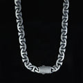 925 Sterling Silver 10mm Anchor Curb Chain Necklace for Men