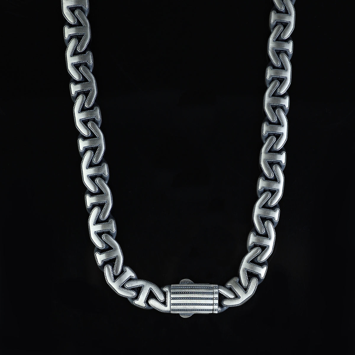925 Sterling Silver 10mm Anchor Curb Chain Necklace for Men