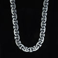 925 Sterling Silver 10mm Anchor Curb Chain Necklace for Men