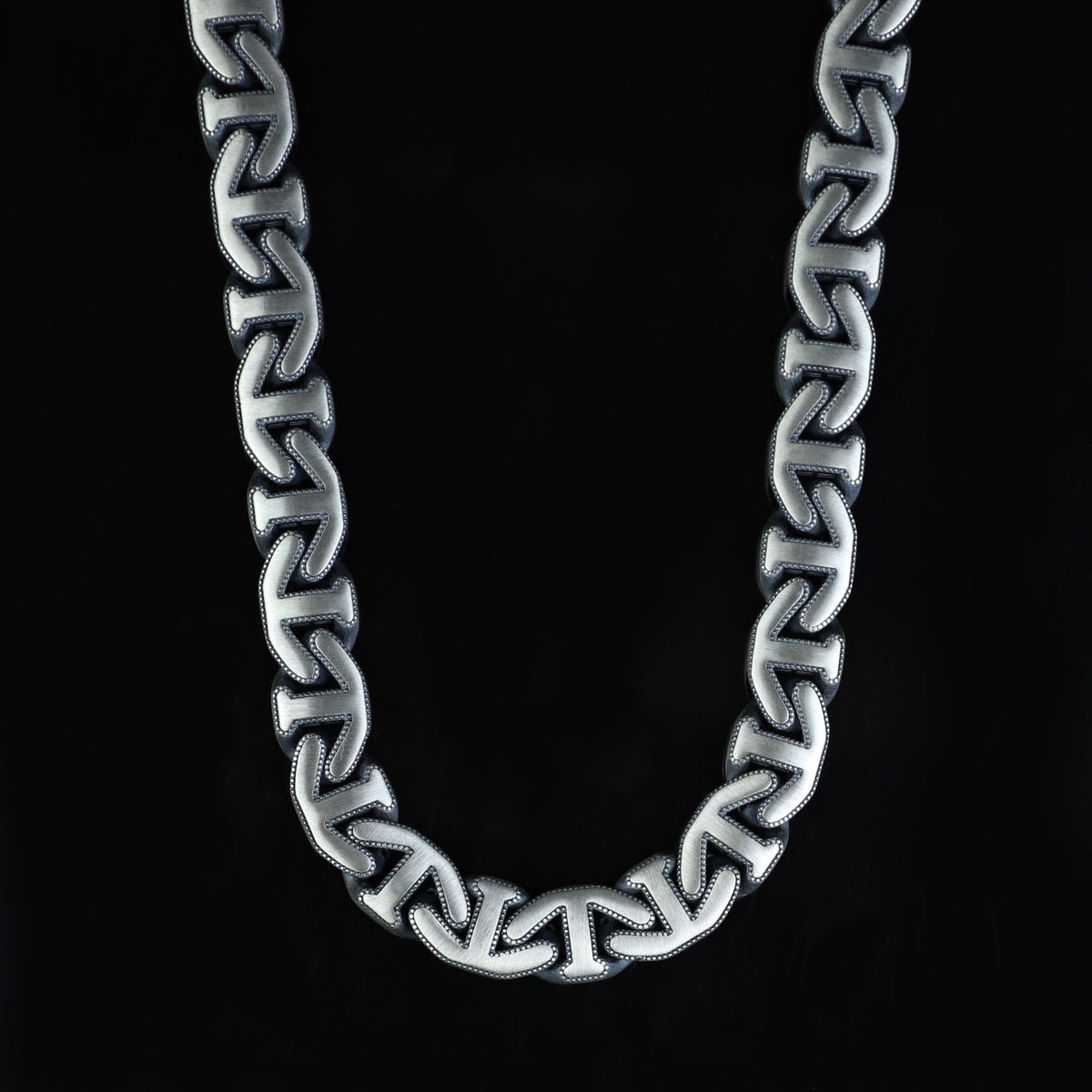 925 Sterling Silver 10mm Anchor Curb Chain Necklace for Men