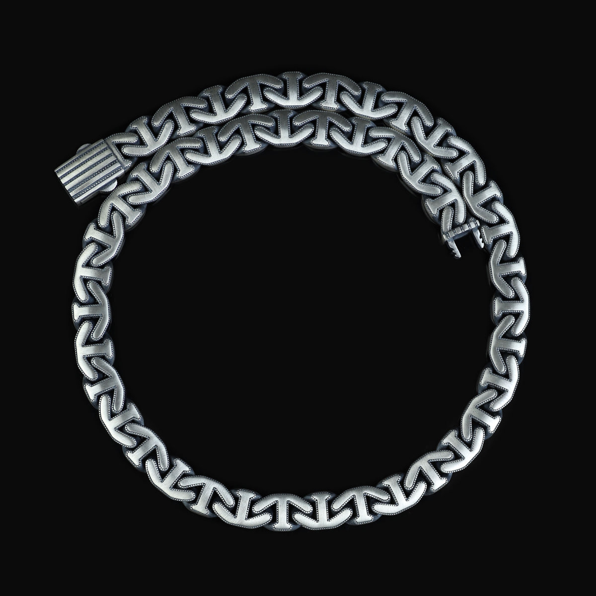 925 Sterling Silver 10mm Anchor Curb Chain Necklace for Men