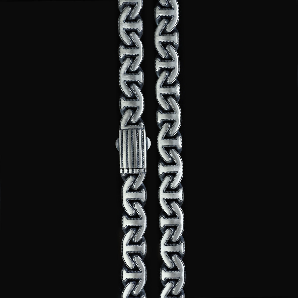 925 Sterling Silver 10mm Anchor Curb Chain Necklace for Men