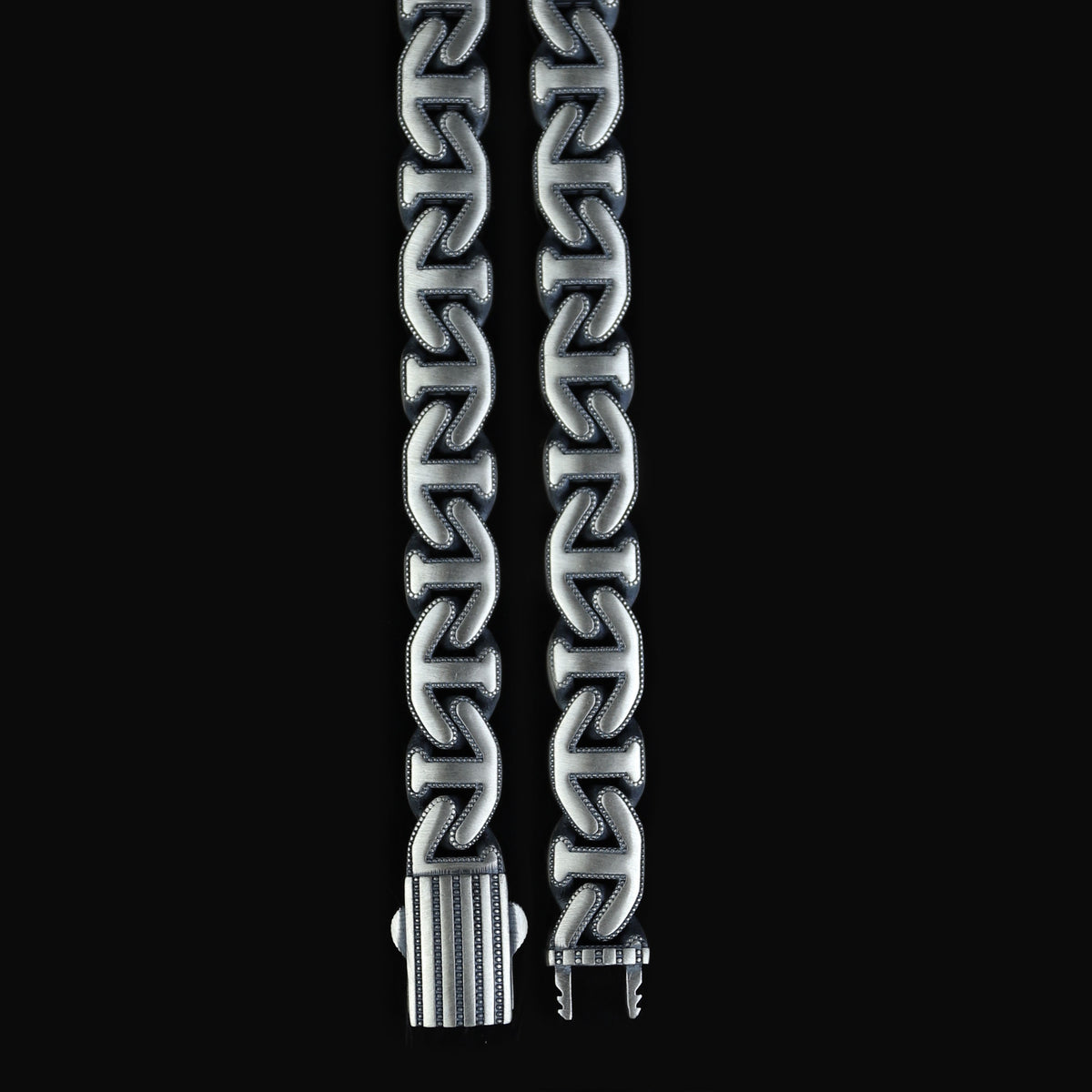 925 Sterling Silver 10mm Anchor Curb Chain Necklace for Men