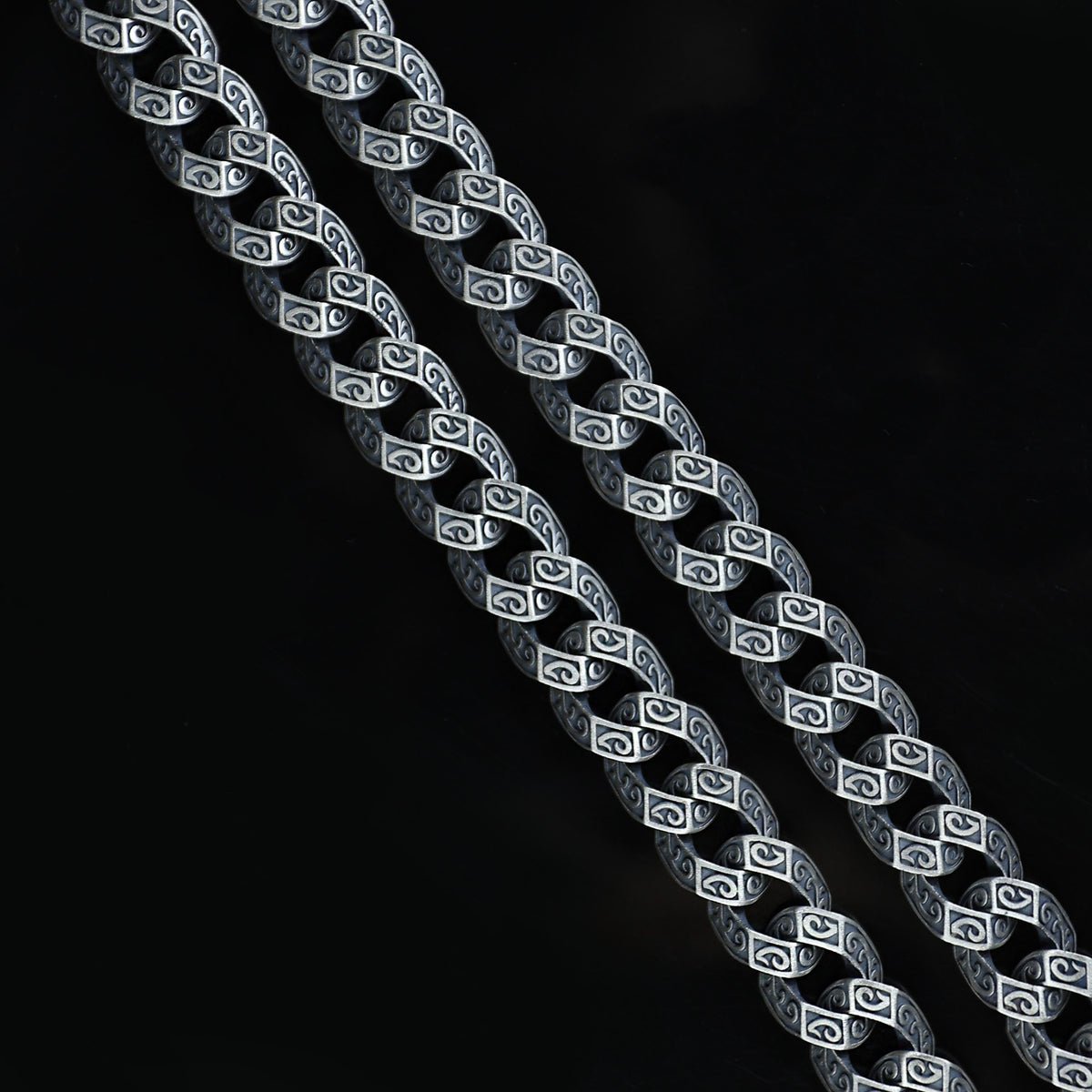 925 Sterling Silver Oxidized Gothic Byzantine Chain Necklace for Men
