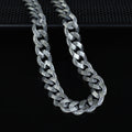 925 Sterling Silver 12mm Gothic Byzantine Chain Necklace for Men