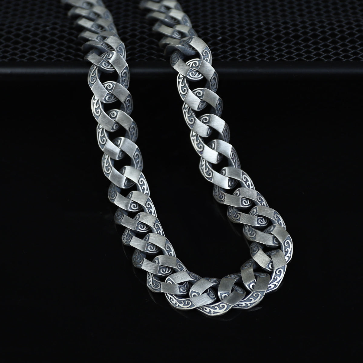 925 Sterling Silver 12mm Gothic Byzantine Chain Necklace for Men