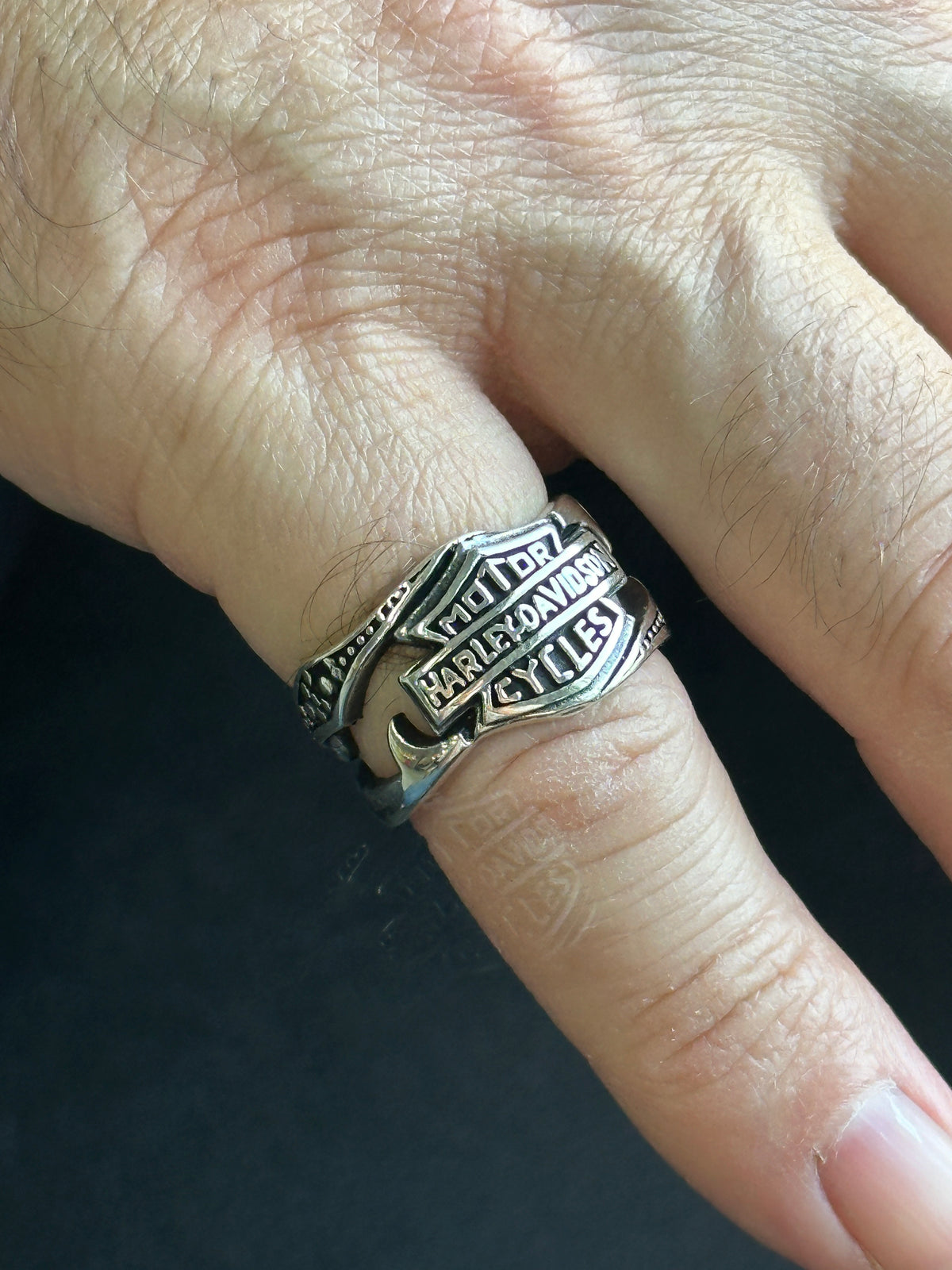 Silberner handgefertigter Original Harley-Davidson Ring