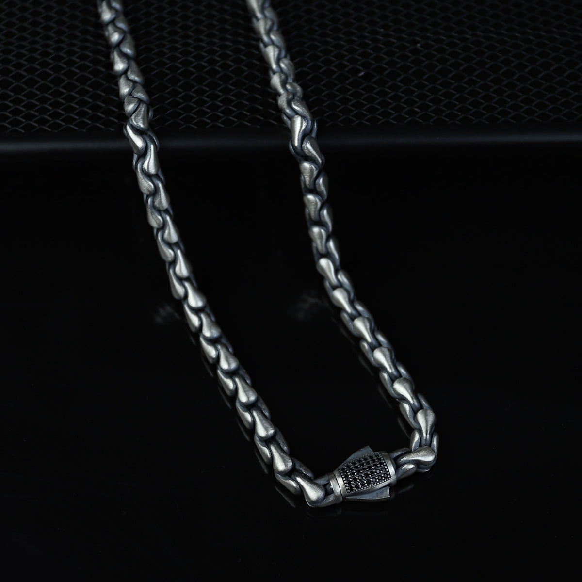 925 Sterling Silver 5mm Oxidized Chain Necklace for Men