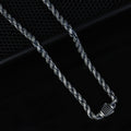 925 Sterling Silver 5mm Oxidized Rope Chain Necklace for Men