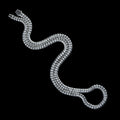 925 Sterling Silver Men Handmade Snake Popcorn Chain Necklace