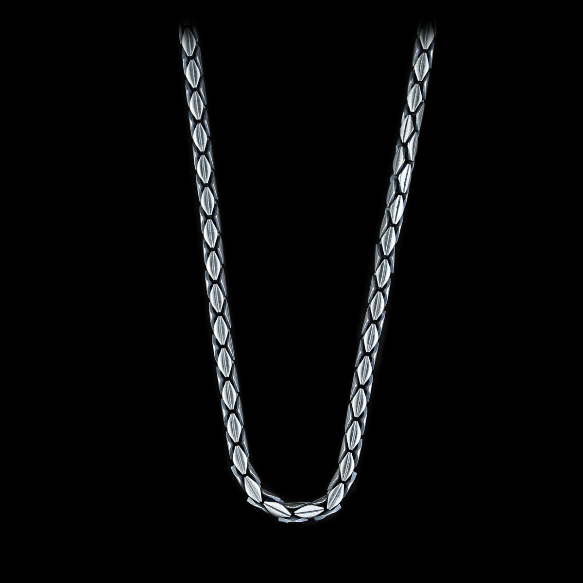 925 Sterling Silver Oxized Snake Chain Necklace
