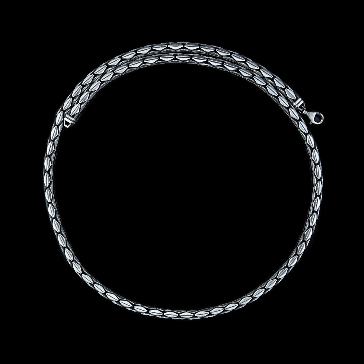 925 Sterling Silver Oxized Snake Chain Necklace