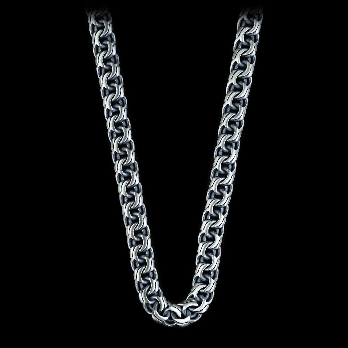 925 Sterling Silver Men 10MM Oxized Heavy Chain Necklace