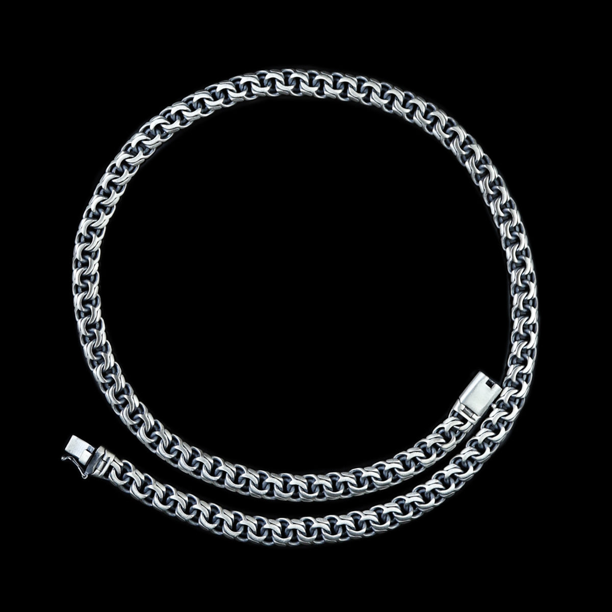 925 Sterling Silver Men 10MM Oxized Heavy Chain Necklace
