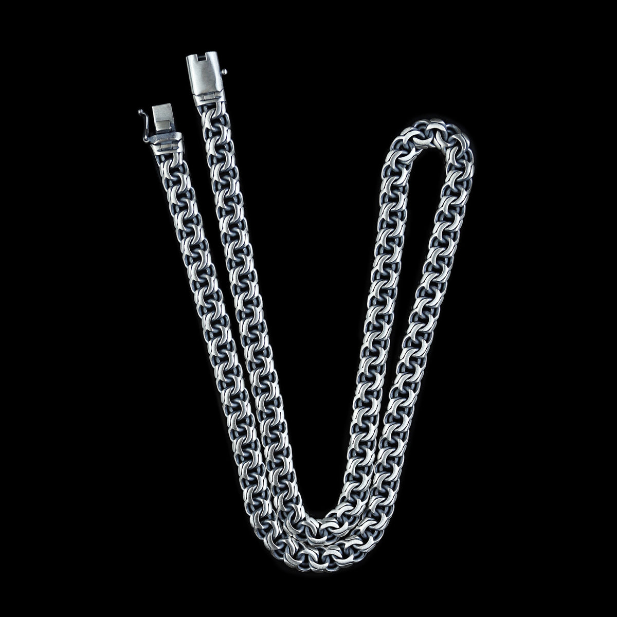 925 Sterling Silver Men 10MM Oxized Heavy Chain Necklace