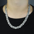 925 Sterling Silver 10mm Anchor Curb Chain Necklace for Men