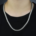 925 Sterling Silver 8mm Round Curb Chain Necklace for Men