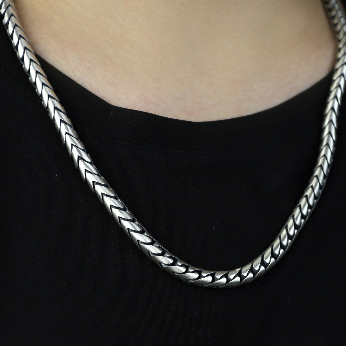 925 Sterling Silver 8mm Round Curb Chain Necklace for Men
