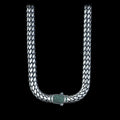 Men Handmade Popcorn Snake Emerald Gemstone Chain Necklace