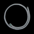 Men Handmade Popcorn Snake Emerald Gemstone Chain Necklace