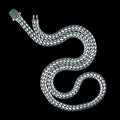 Men Handmade Popcorn Snake Emerald Gemstone Chain Necklace