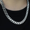 925 Sterling Silver 10mm Handmade Cuban Curb Chain Necklace for Men