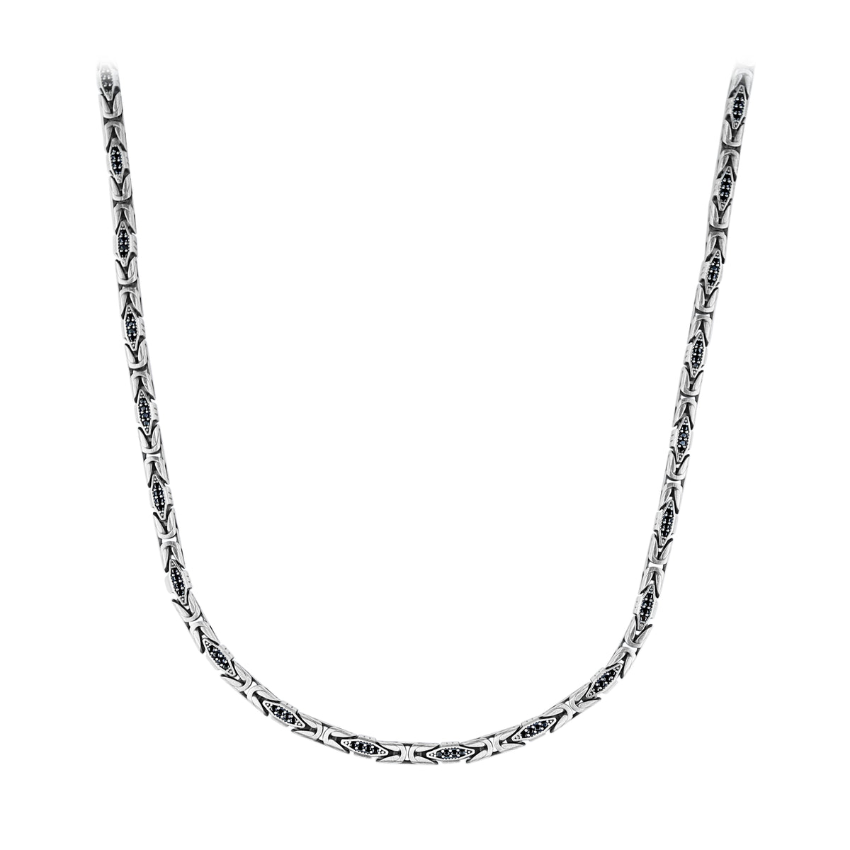 Men Handmade Byzantine Onyx Engraved King Chain Necklace