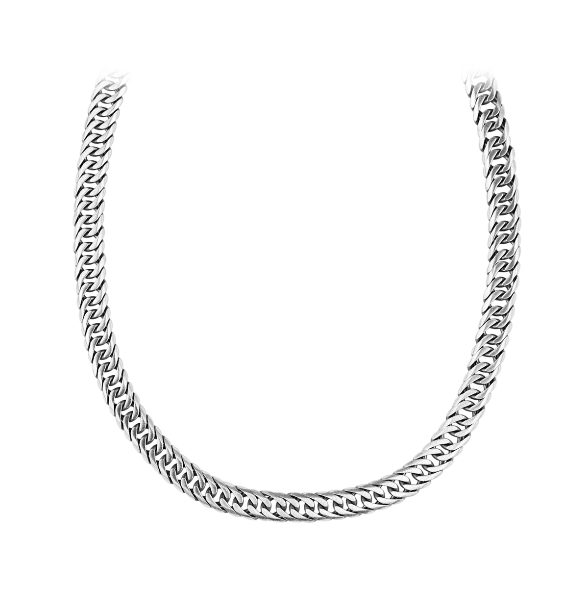 Men Handmade Solid Silver Curb Chain Oxized Necklace