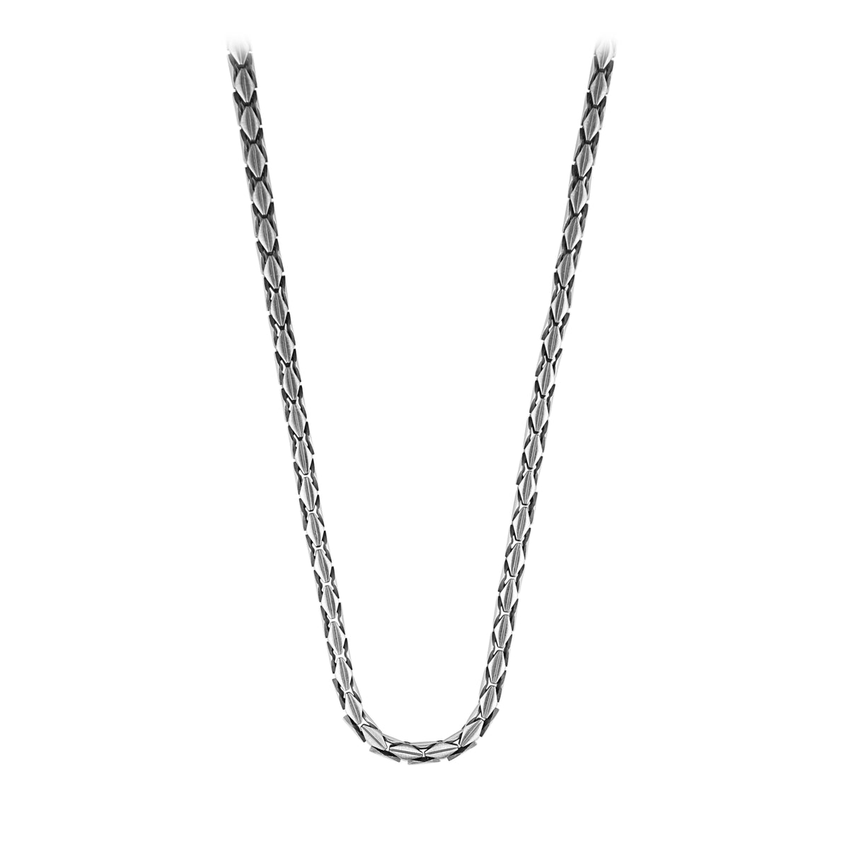 925 Sterling Silver Oxized Snake Chain Necklace