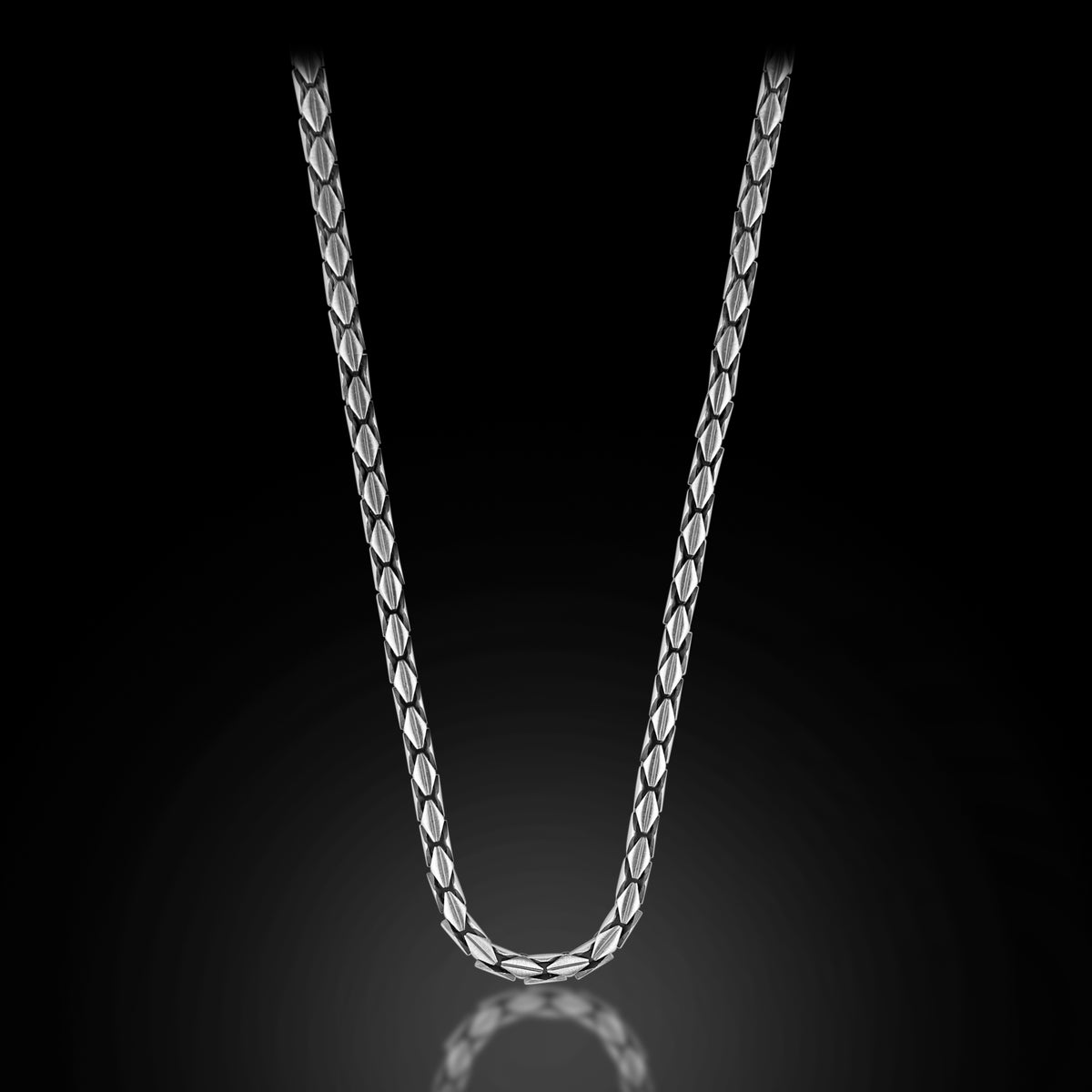 925 Sterling Silver Oxized Snake Chain Necklace